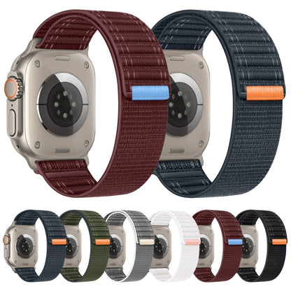 For Apple Watch Ultra 49mm Sea Wave Nylon Hook and Loop Fastener Watch Band(Blue) by bashfashion