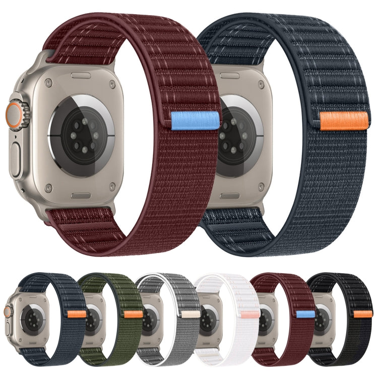 For Apple Watch Ultra 49mm Sea Wave Nylon Hook and Loop Fastener Watch Band(Gray) by bashfashion