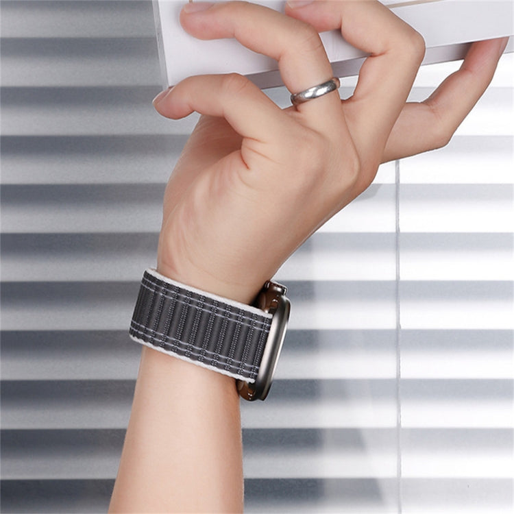 For Apple Watch Ultra 2 49mm Sea Wave Nylon Hook and Loop Fastener Watch Band(White) by bashfashion