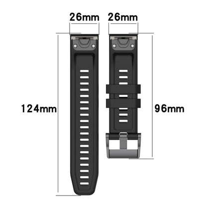 For Garmin Enduro 3 Pure Color Steel Buckle 26mm Silicone Watch Band(Dark Green) by bashfashion