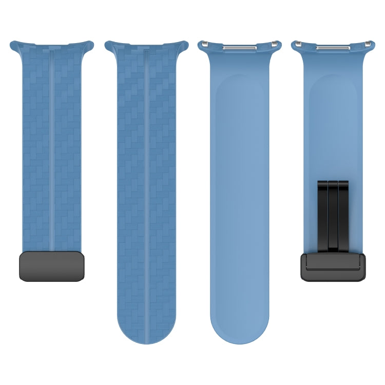 For Samsung Galaxy Watch Ultra 47mm Carbon Fiber Magnetic Folding Buckle Silicone Watch Band(Gray) by bashfashion