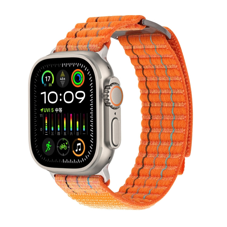 For Apple Watch Ultra 2 49mm Two Sections Nylon Hook and Loop Fastener Watch Band(Vibrant Orange) by bashfashion