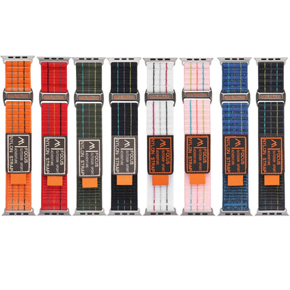 For Apple Watch Ultra 2 49mm Two Sections Nylon Hook and Loop Fastener Watch Band(Vibrant Orange) by bashfashion