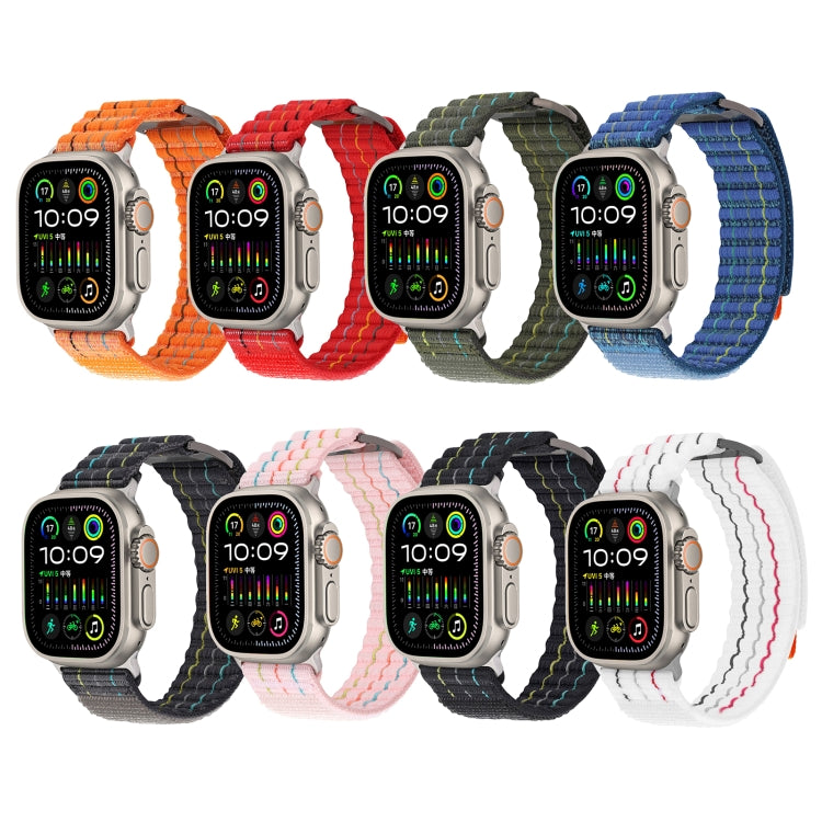 For Apple Watch Ultra 49mm Two Sections Nylon Hook and Loop Fastener Watch Band(Glacier White) by bashfashion