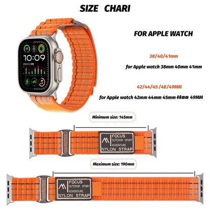 For Apple Watch Ultra 49mm Two Sections Nylon Hook and Loop Fastener Watch Band(Vibrant Orange) by bashfashion