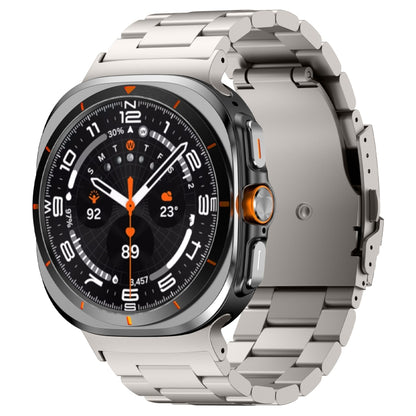 For Samsung Galaxy Watch Ultra 47mm Three Beads Titanium Alloy Metal Watch Band(Titanium Color) by bashfashion