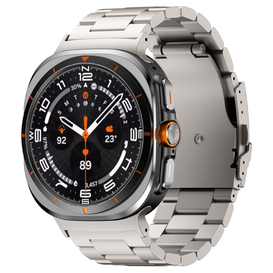 For Samsung Galaxy Watch Ultra 47mm Three Beads Titanium Alloy Metal Watch Band(Titanium Color) by bashfashion