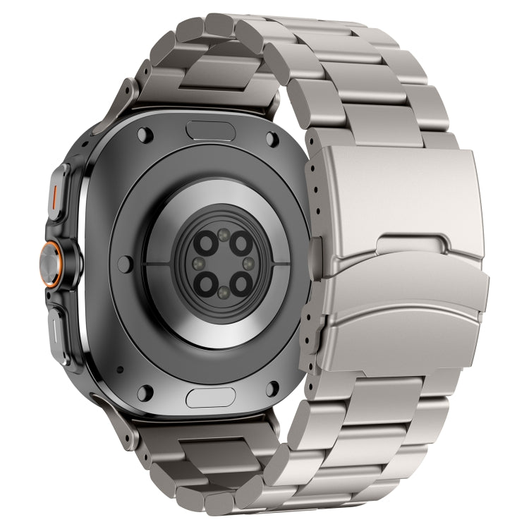 For Samsung Galaxy Watch Ultra 47mm Three Beads Titanium Alloy Metal Watch Band(Titanium Color) by bashfashion