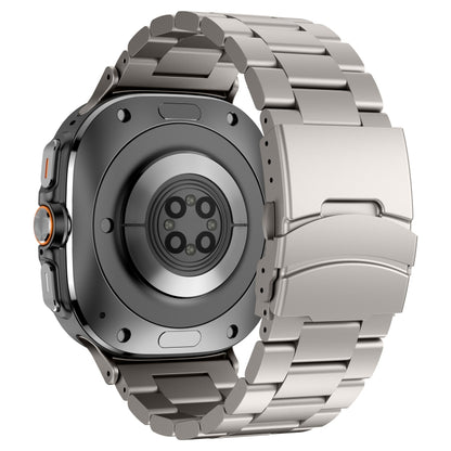 For Samsung Galaxy Watch Ultra 47mm Three Beads Titanium Alloy Metal Watch Band(Titanium Color) by bashfashion