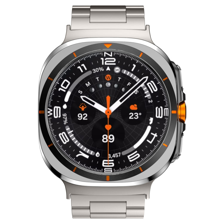 For Samsung Galaxy Watch Ultra 47mm Three Beads Titanium Alloy Metal Watch Band(Titanium Color) by bashfashion