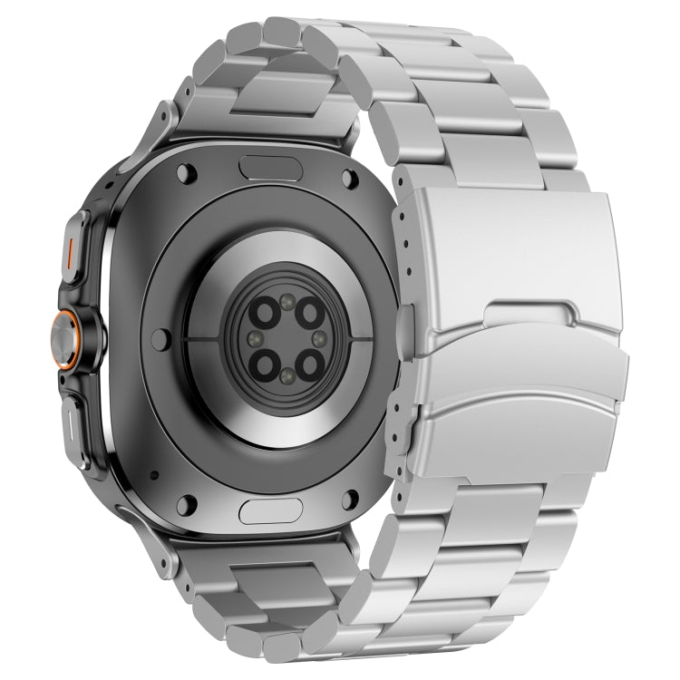 For Samsung Galaxy Watch Ultra 47mm Three Beads Titanium Alloy Metal Watch Band(Silver) by bashfashion