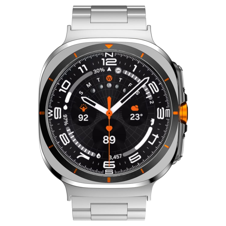 For Samsung Galaxy Watch Ultra 47mm Three Beads Titanium Alloy Metal Watch Band(Silver) by bashfashion