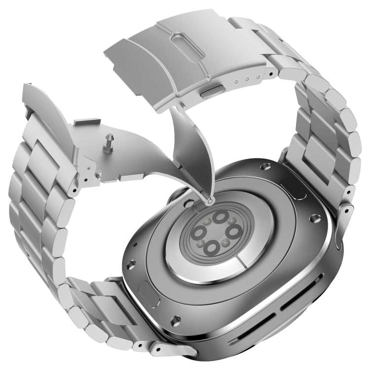 For Samsung Galaxy Watch Ultra 47mm Three Beads Titanium Alloy Metal Watch Band(Silver) by bashfashion