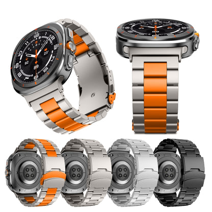 For Samsung Galaxy Watch Ultra 47mm Three Beads Titanium Alloy Metal Watch Band(Titanium Color) by bashfashion