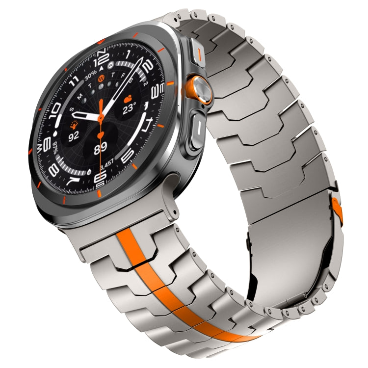 For Samsung Galaxy Watch Ultra 47mm Titanium Alloy Metal Watch Band(Titanium Orange) by bashfashion