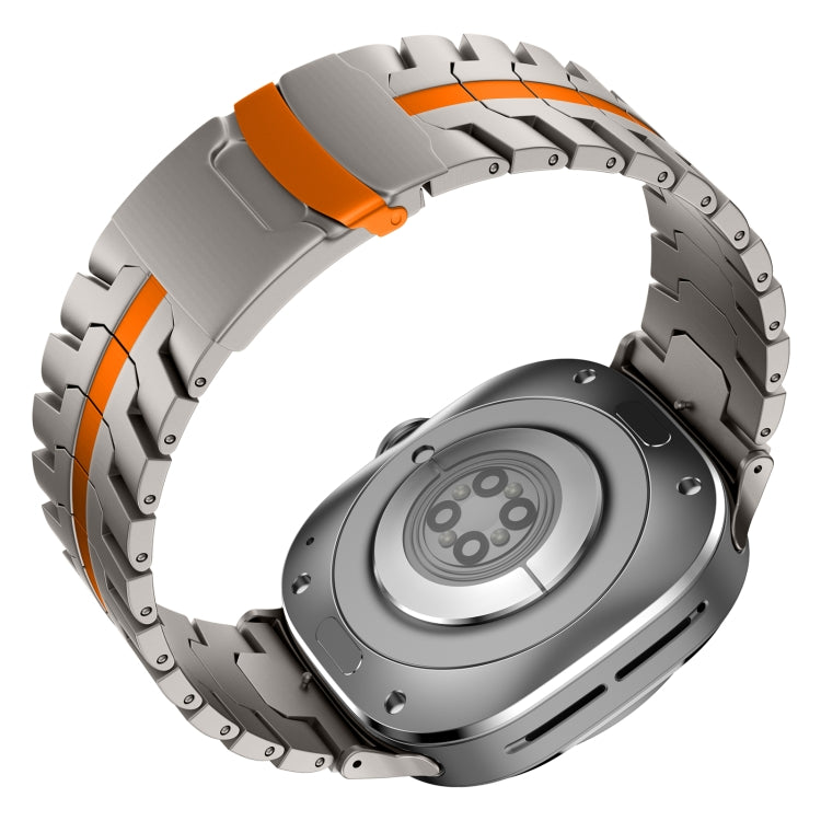 For Samsung Galaxy Watch Ultra 47mm Titanium Alloy Metal Watch Band(Titanium Orange) by bashfashion