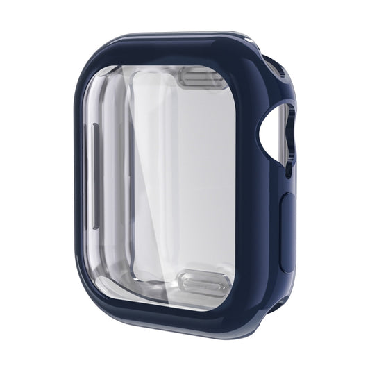 For Apple Watch Series 11 / 10 42mm ENKAY Hat-Prince Electroplated Soft TPU Case with Screen Film(Dark Blue) by ENKAY