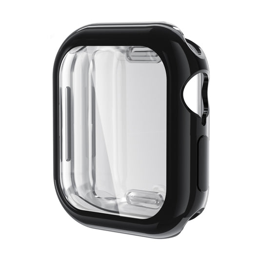 For Apple Watch Series 11 / 10 46mm ENKAY Hat-Prince Electroplated Soft TPU Case with Screen Film(Black) by ENKAY