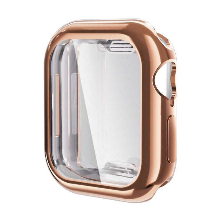 For Apple Watch Series 11 / 10 46mm ENKAY Hat-Prince Electroplated Soft TPU Case with Screen Film(Rose Gold) by ENKAY