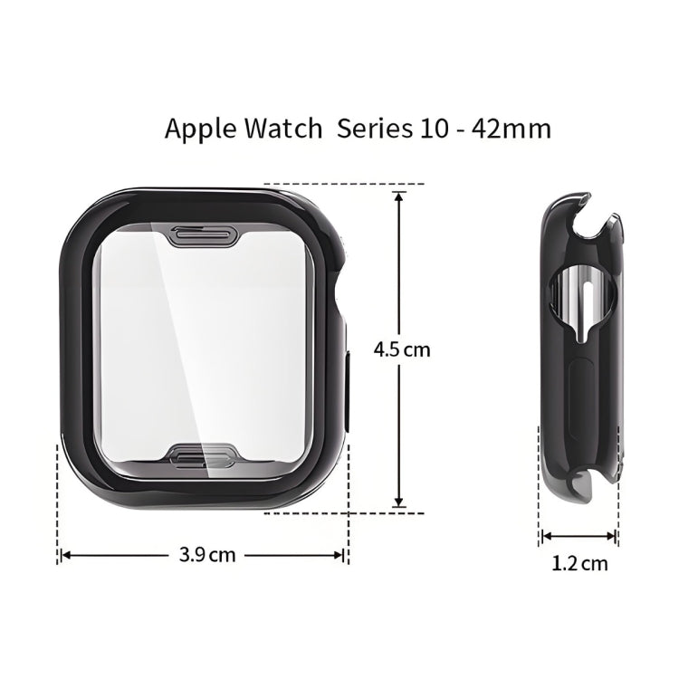 For Apple Watch Series 11 / 10 46mm ENKAY Hat-Prince Electroplated Soft TPU Case with Screen Film(Transparent) by ENKAY