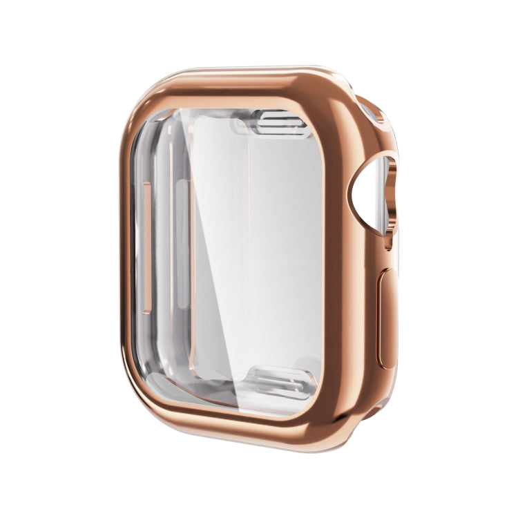 For Apple Watch Series 11 / 10 42mm Full Coverage TPU Electroplated Watch Case(Rose Gold) by bashfashion