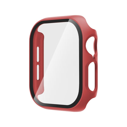 For Apple Watch Series 11 / 10 46mm Tempered Glass Film Integrated PC Watch Case(Red) by bashfashion