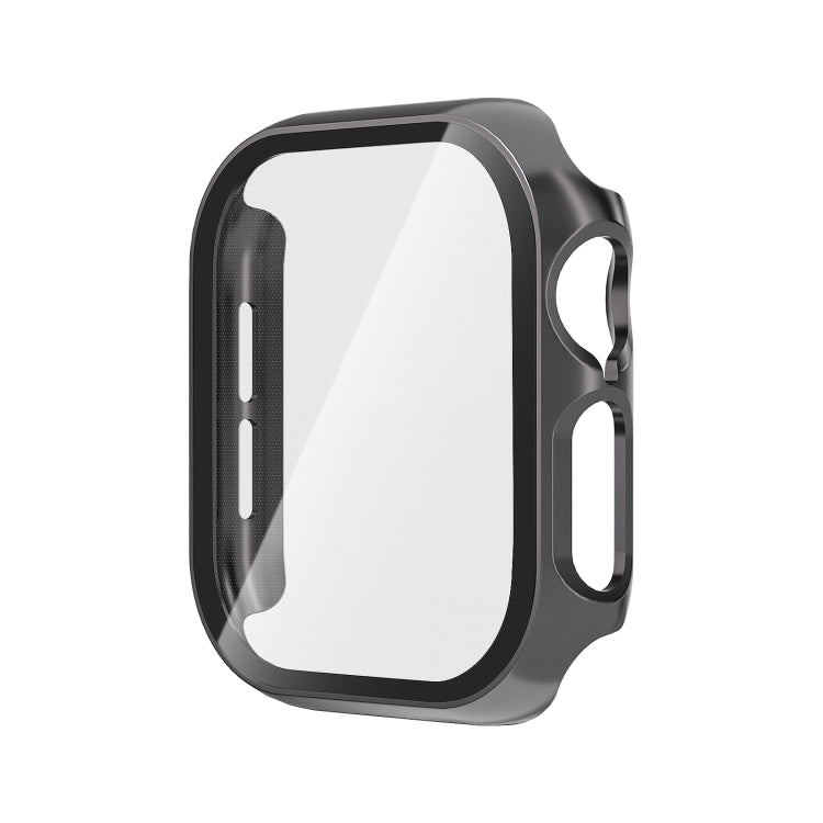 For Apple Watch Series 11 / 10 46mm Tempered Glass Film Integrated PC Watch Case(Grey) by bashfashion