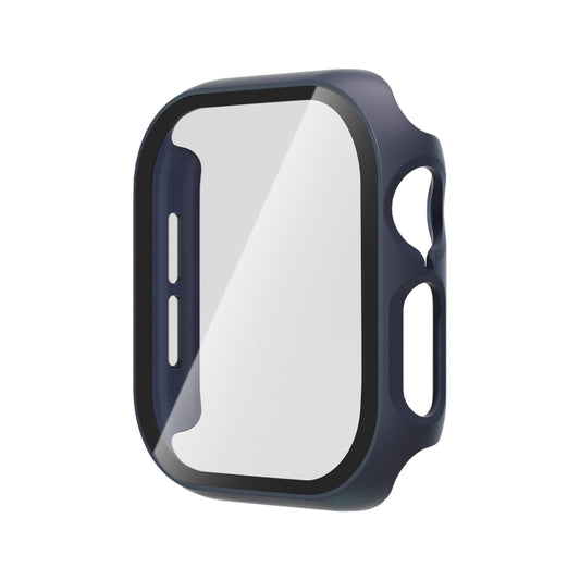 For Apple Watch Series 11 / 10 46mm Tempered Glass Film Integrated PC Watch Case(Midnight Blue) by bashfashion