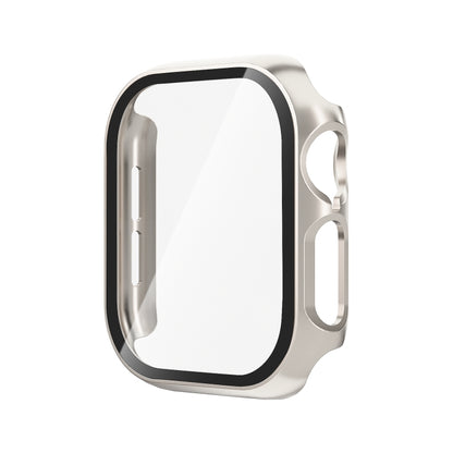 For Apple Watch Series 11 / 10 46mm Tempered Glass Film Integrated PC Watch Case(Starlight) by bashfashion