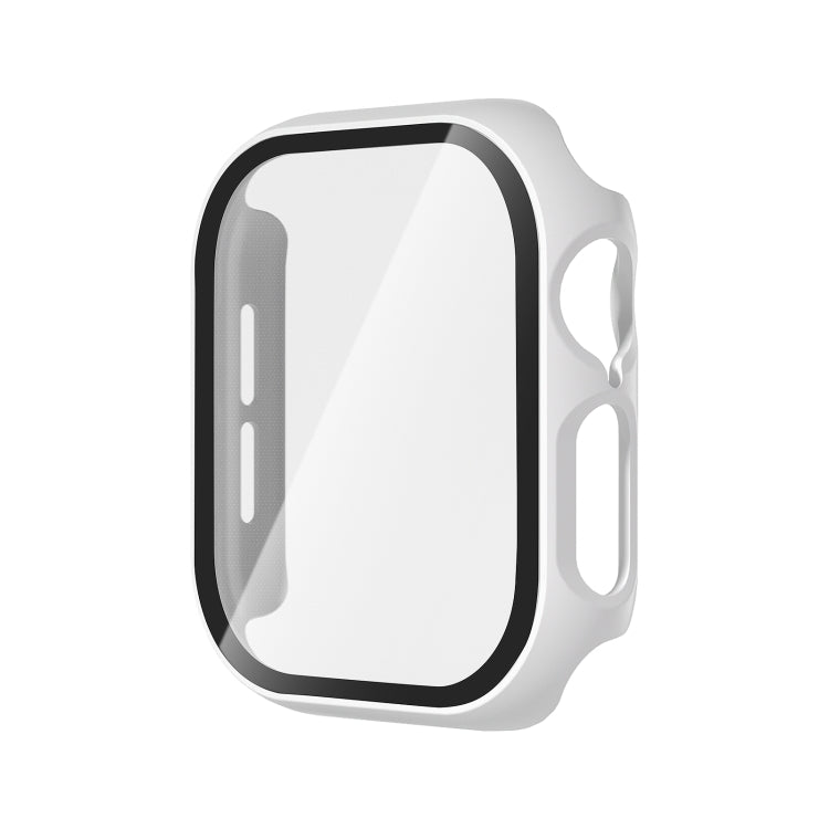 For Apple Watch Series 11 / 10 42mm Tempered Glass Film Integrated PC Watch Case(White) by bashfashion