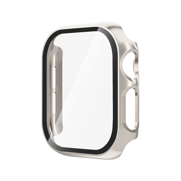 For Apple Watch Series 11 / 10 42mm Tempered Glass Film Integrated PC Watch Case(Starlight) by bashfashion