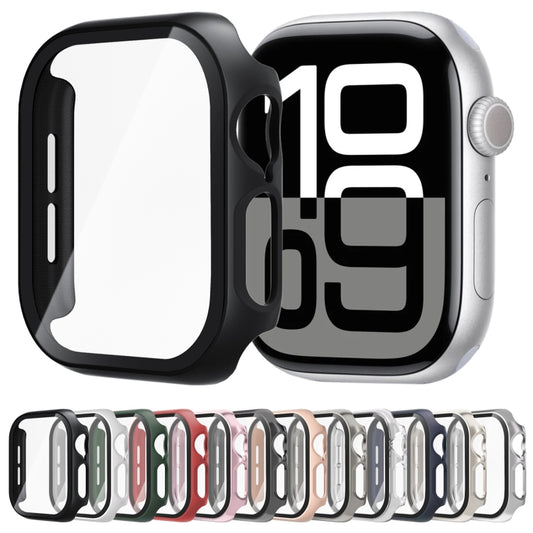 For Apple Watch Series 11 / 10 42mm Tempered Glass Film Integrated PC Watch Case(Starlight) by bashfashion