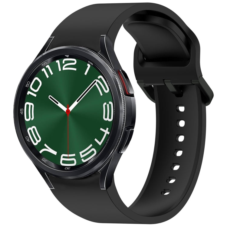 For Samsung Galaxy Watch 6 Classic 47mm Solid Color Colorful Buckle Quick Release Silicone Watch Band(Black) by bashfashion