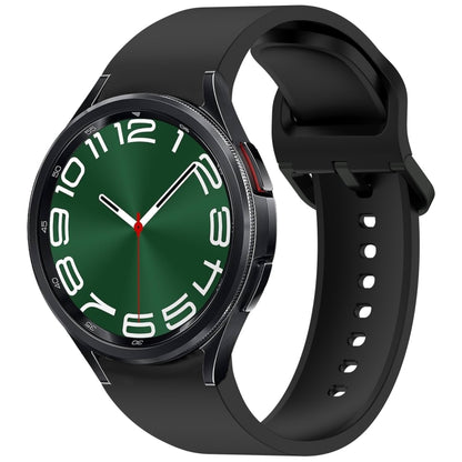 For Samsung Galaxy Watch 6 Classic 47mm Solid Color Colorful Buckle Quick Release Silicone Watch Band(Black) by bashfashion