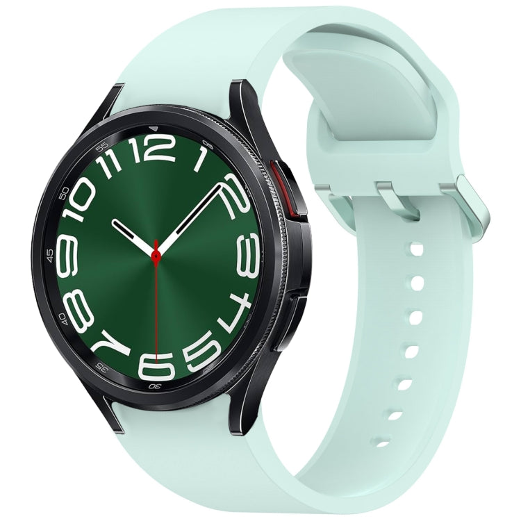 For Samsung Galaxy Watch 6 Classic 47mm Solid Color Colorful Buckle Quick Release Silicone Watch Band(Light Green) by bashfashion