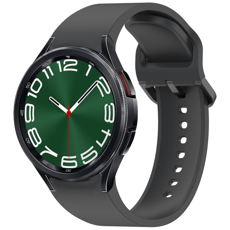 For Samsung Galaxy Watch 6 Classic 47mm Solid Color Colorful Buckle Quick Release Silicone Watch Band(Dark Gray) by bashfashion
