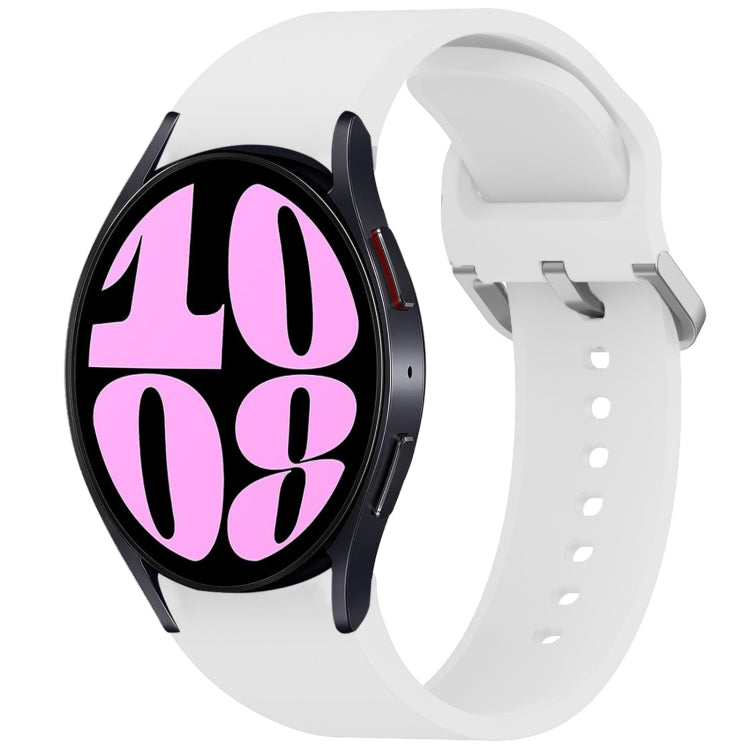 For Samsung Galaxy Watch 6 40mm Solid Color Colorful Buckle Quick Release Silicone Watch Band(White) by bashfashion