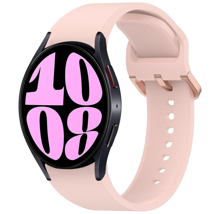For Samsung Galaxy Watch 6 40mm Solid Color Colorful Buckle Quick Release Silicone Watch Band(Pink) by bashfashion