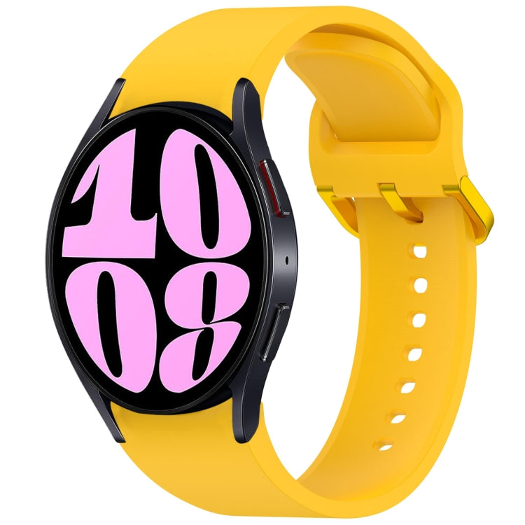 For Samsung Galaxy Watch 6 40mm Solid Color Colorful Buckle Quick Release Silicone Watch Band(Yellow) by bashfashion