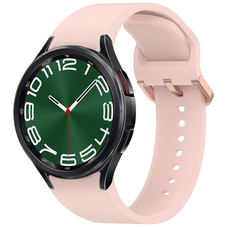 For Samsung Galaxy Watch 6 Classic 43mm Solid Color Colorful Buckle Quick Release Silicone Watch Band(Pink) by bashfashion