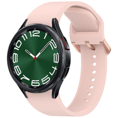 For Samsung Galaxy Watch 6 Classic 43mm Solid Color Colorful Buckle Quick Release Silicone Watch Band(Pink) by bashfashion