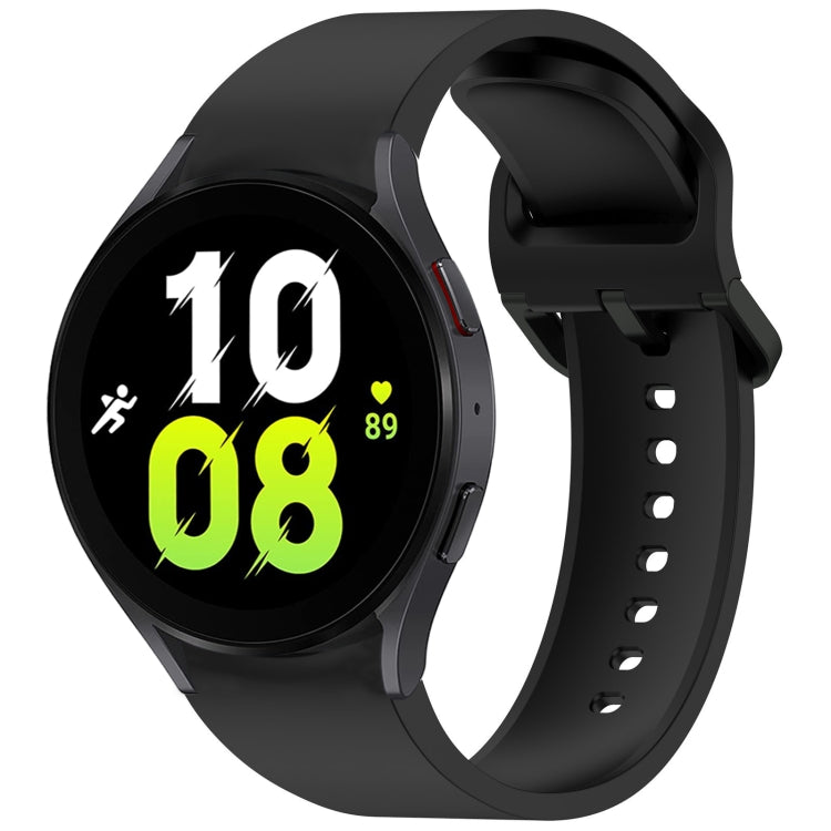 For Samsung Galaxy Watch 5 40 / 44mm Solid Color Colorful Buckle Quick Release Silicone Watch Band(Black) by bashfashion