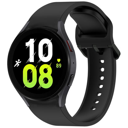 For Samsung Galaxy Watch 5 40 / 44mm Solid Color Colorful Buckle Quick Release Silicone Watch Band(Black) by bashfashion