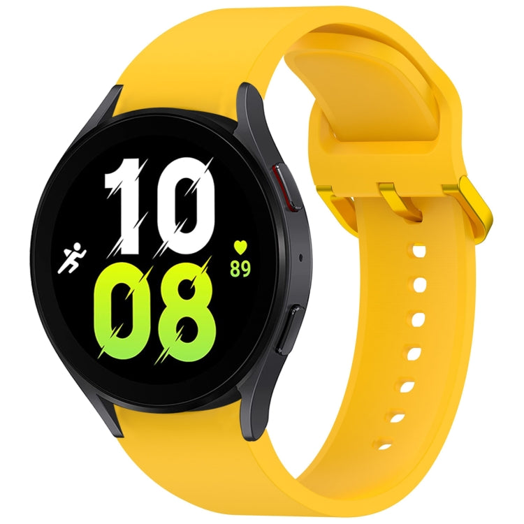 For Samsung Galaxy Watch 5 40 / 44mm Solid Color Colorful Buckle Quick Release Silicone Watch Band(Yellow) by bashfashion