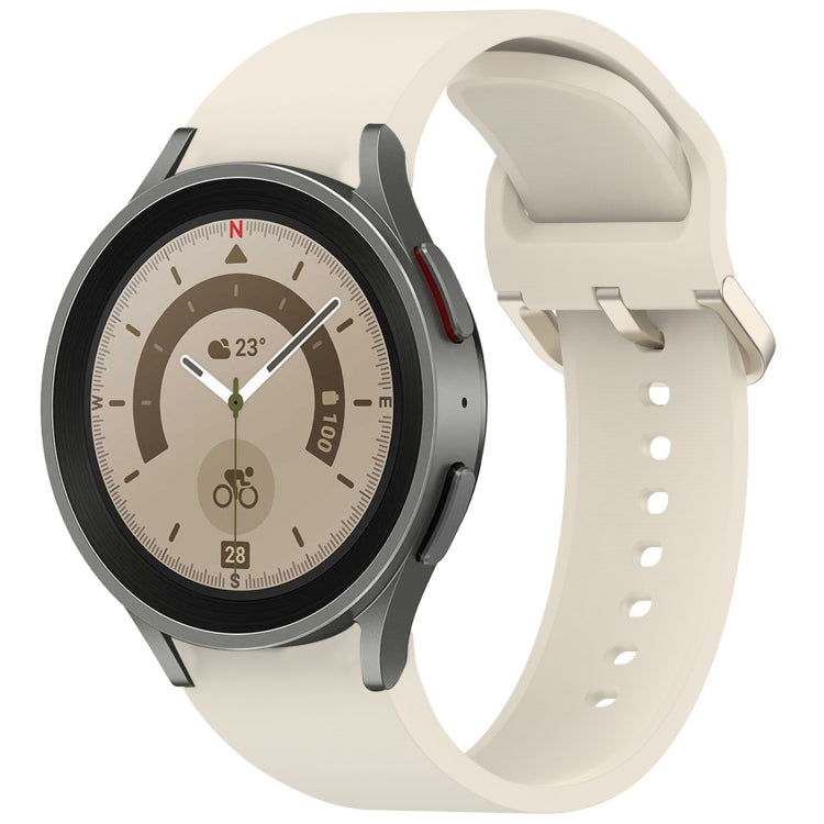 For Samsung Galaxy Watch 5 Pro Solid Color Colorful Buckle Quick Release Silicone Watch Band(Starlight) by bashfashion