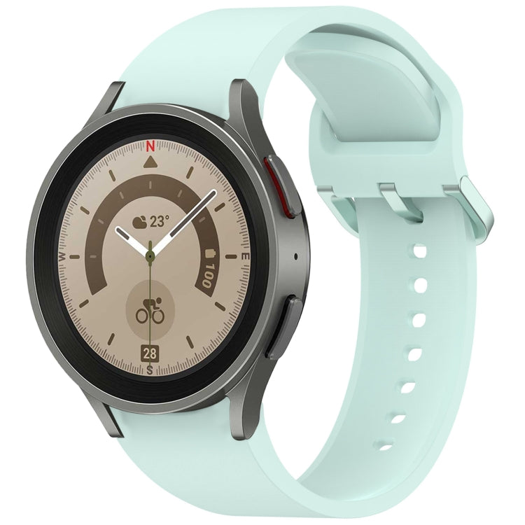 For Samsung Galaxy Watch 5 Pro Solid Color Colorful Buckle Quick Release Silicone Watch Band(Light Green) by bashfashion