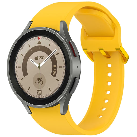 For Samsung Galaxy Watch 5 Pro Solid Color Colorful Buckle Quick Release Silicone Watch Band(Yellow) by bashfashion