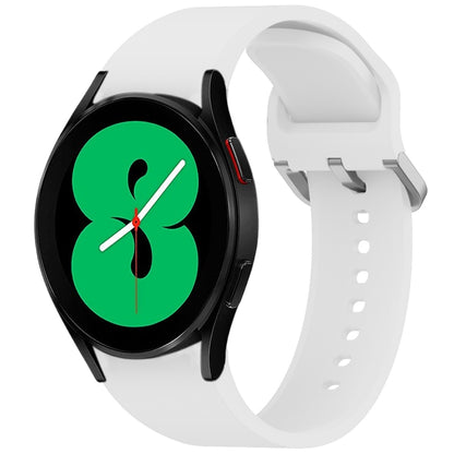 For Samsung Galaxy Watch 4 40 / 44mm Solid Color Colorful Buckle Quick Release Silicone Watch Band(White) by bashfashion