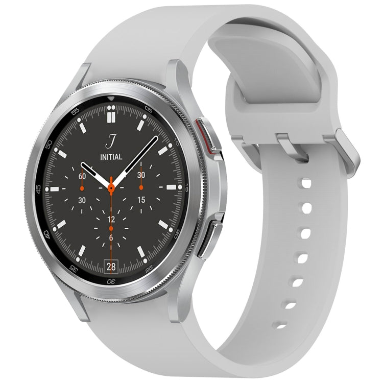 For Samsung Galaxy Watch 4 Classic 46 / 42mm Solid Color Colorful Buckle Quick Release Silicone Watch Band(Gray) by bashfashion