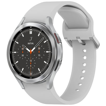 For Samsung Galaxy Watch 4 Classic 46 / 42mm Solid Color Colorful Buckle Quick Release Silicone Watch Band(Gray) by bashfashion